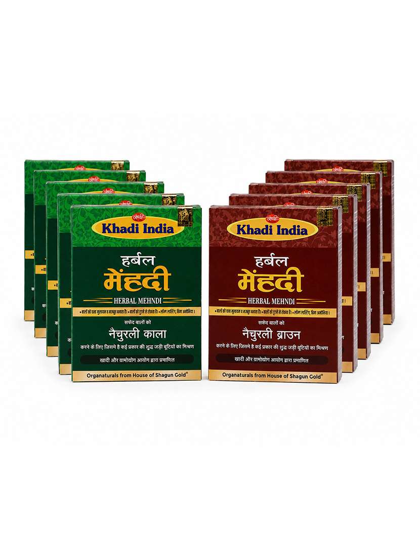 shagungold khadi mehendi old black & brown 10 x 60 grams
