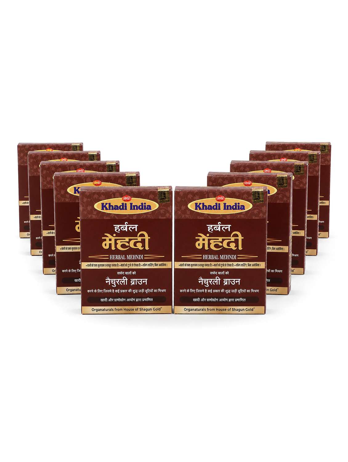 shagungold khadi mehendi old brown 10 x 60 grams