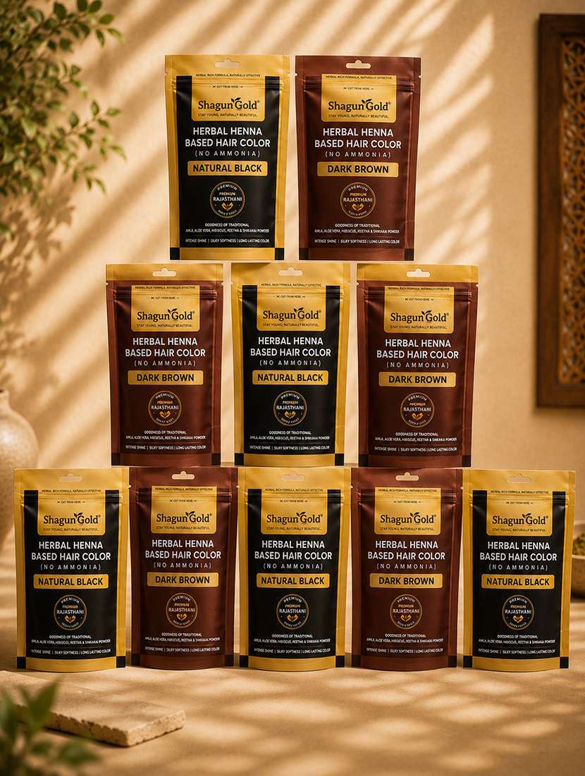 shagungold premium hair colour black & brown 10 x 45 grams
