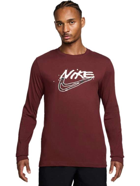men printed long sleeve sport t-shirt