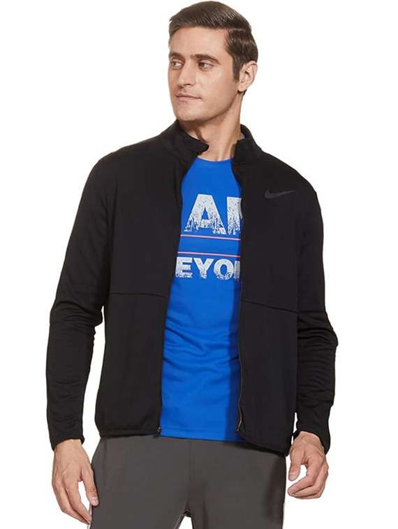 men solid long sleeve windcheater bomber jacket