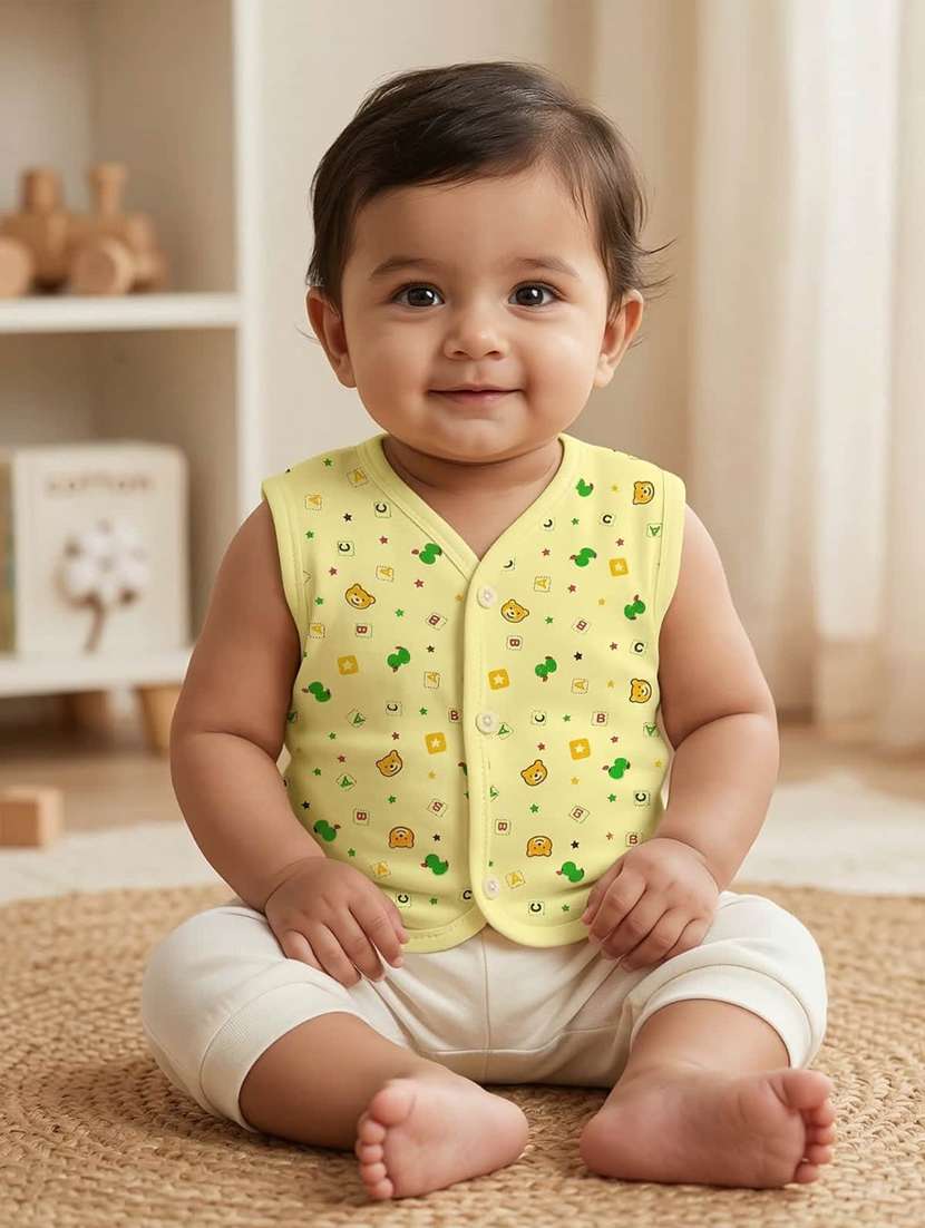 kids pack of 4 printed sleeveless jhabla