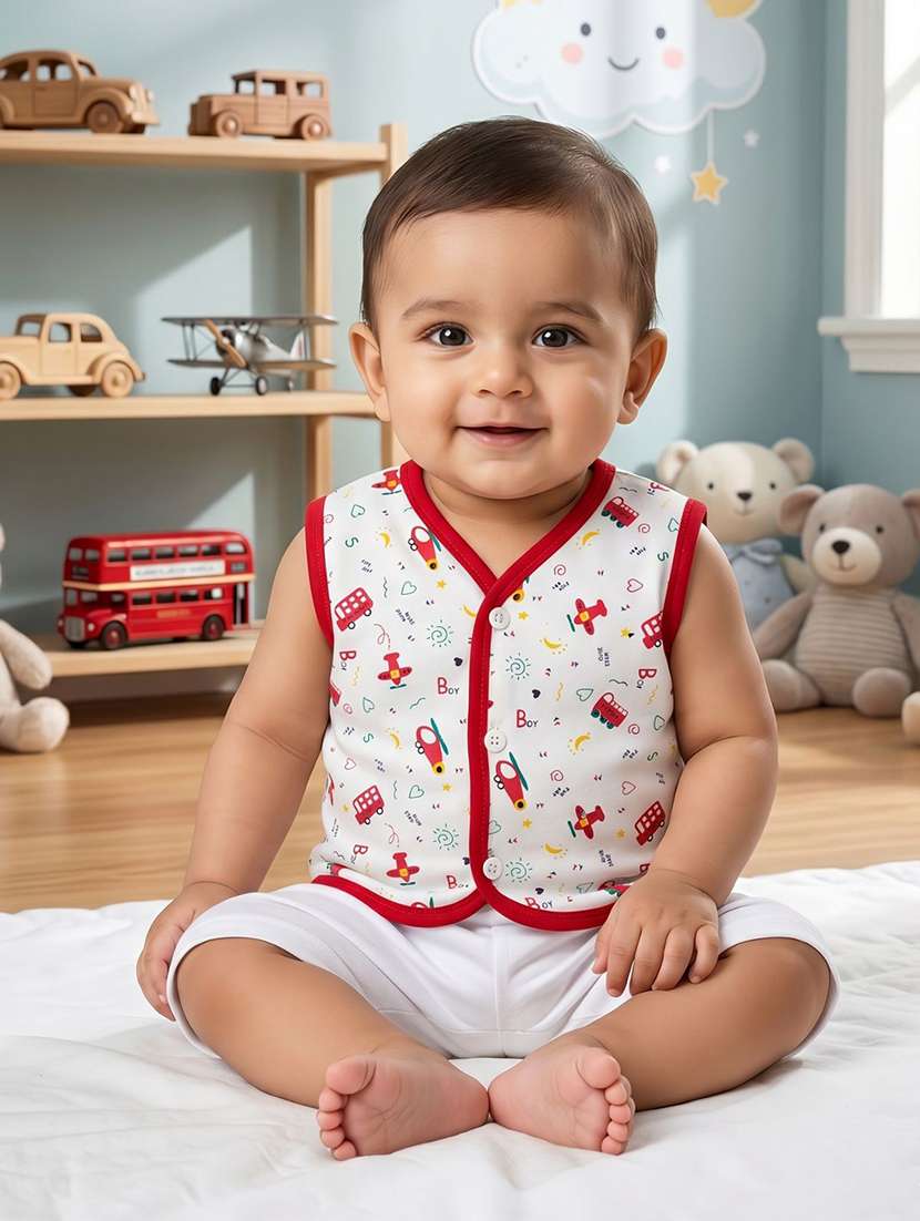 kids pack of 4 printed sleeveless jhabla