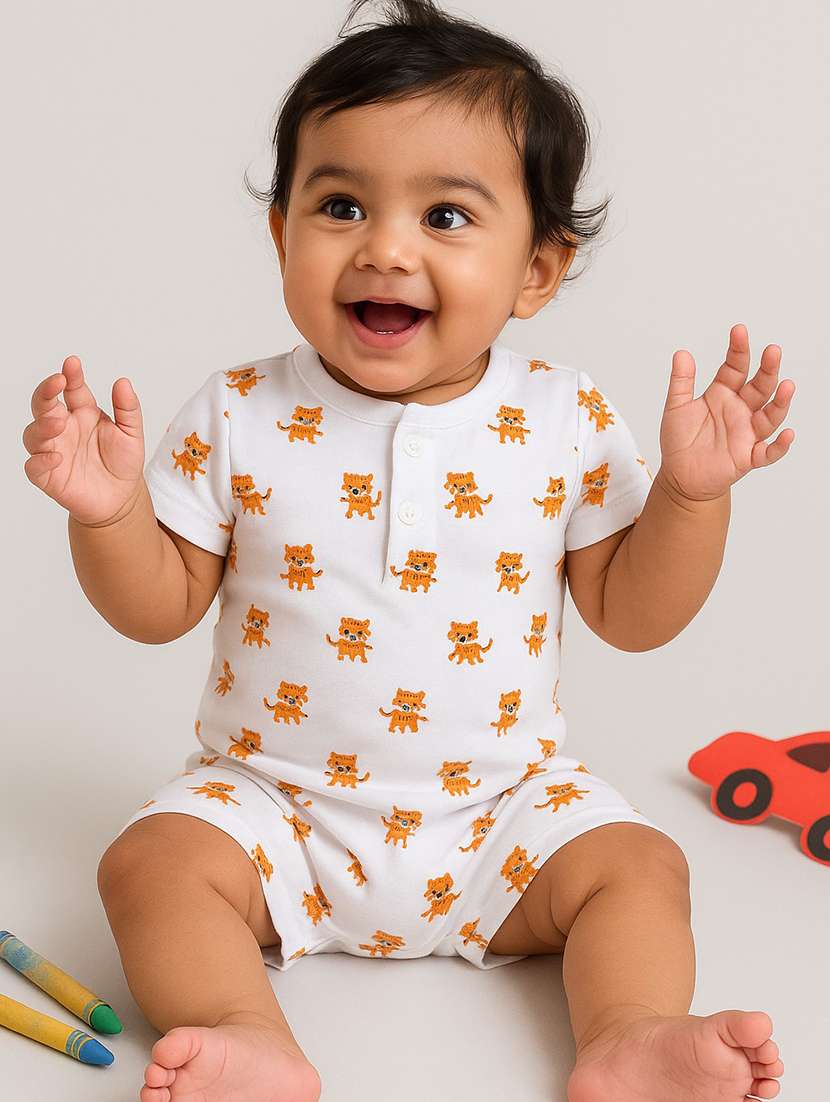 kids printed short sleeves onesie