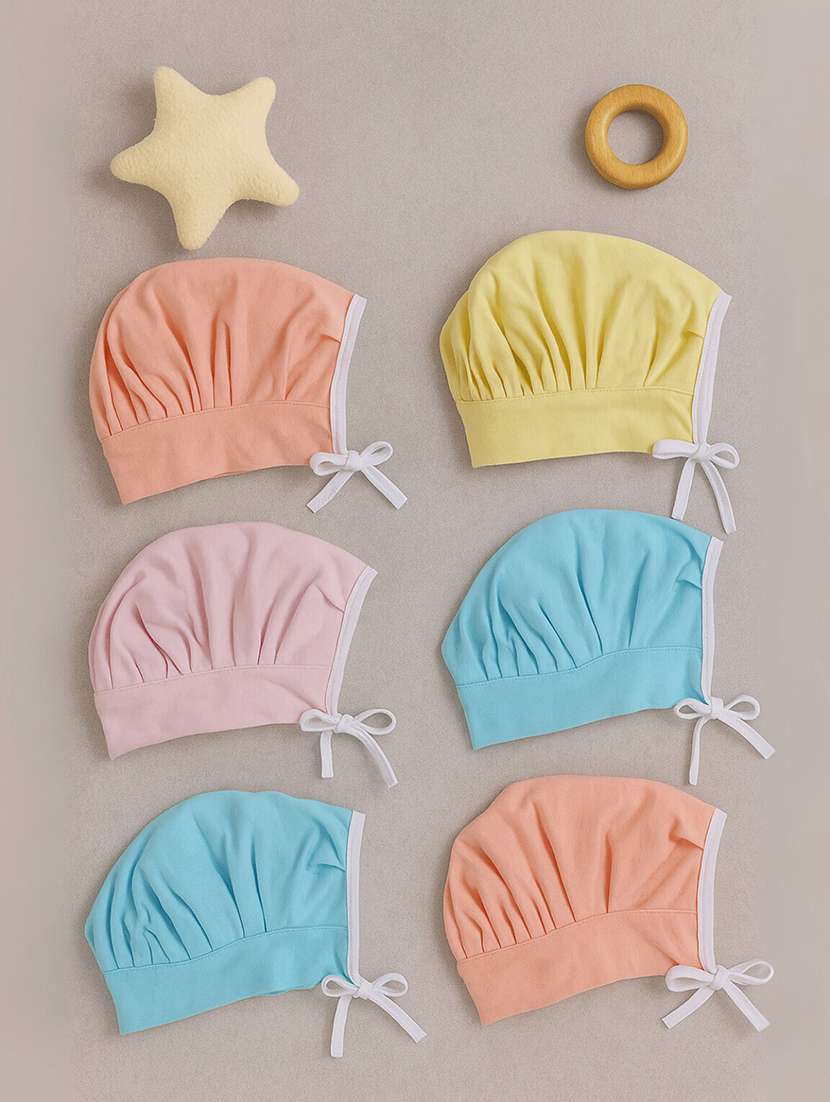 kids pack of 6 solid caps