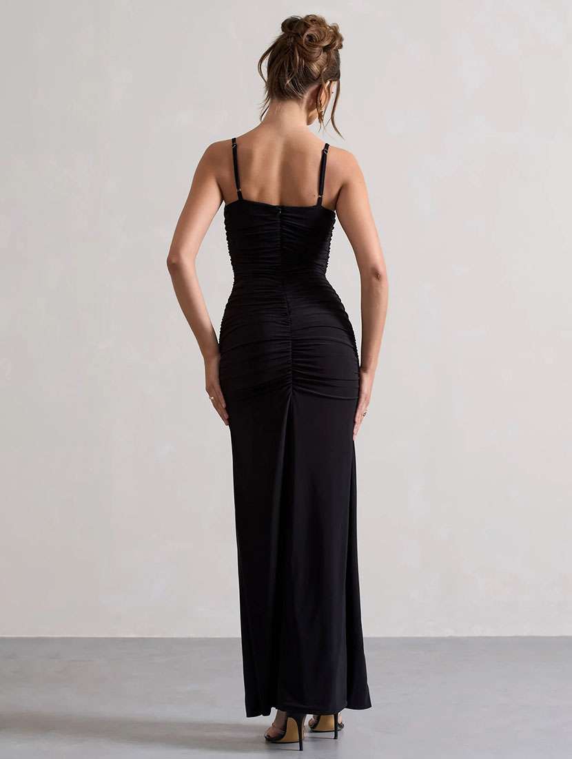black polyester bodycon dress - 22518339 -  Standard Image - 3
