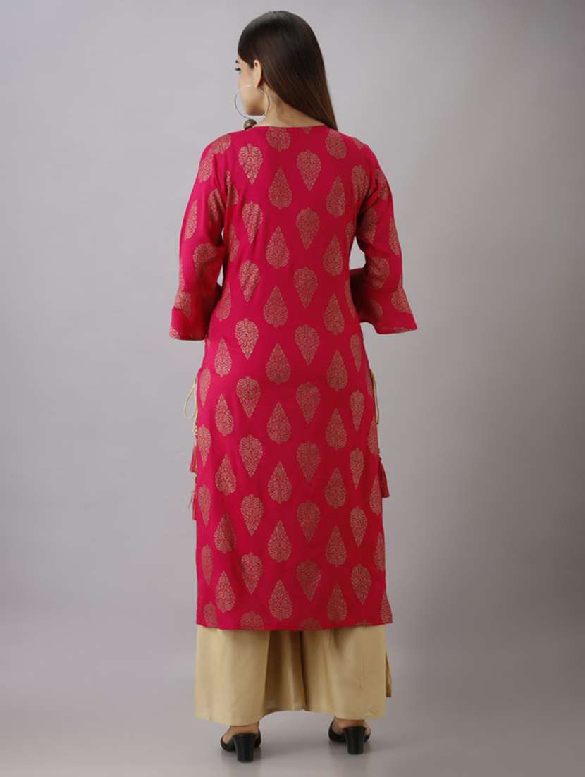 Women Printed Three Quarter Sleeve Kurta Sharara Set - 22518364 -  Standard Image - 3
