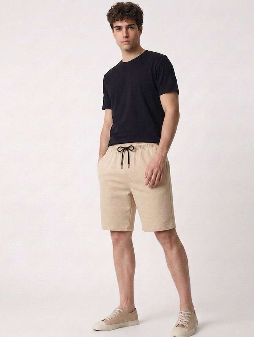men solid mid rise regular fit shorts - 22518417 -  Standard Image - 3