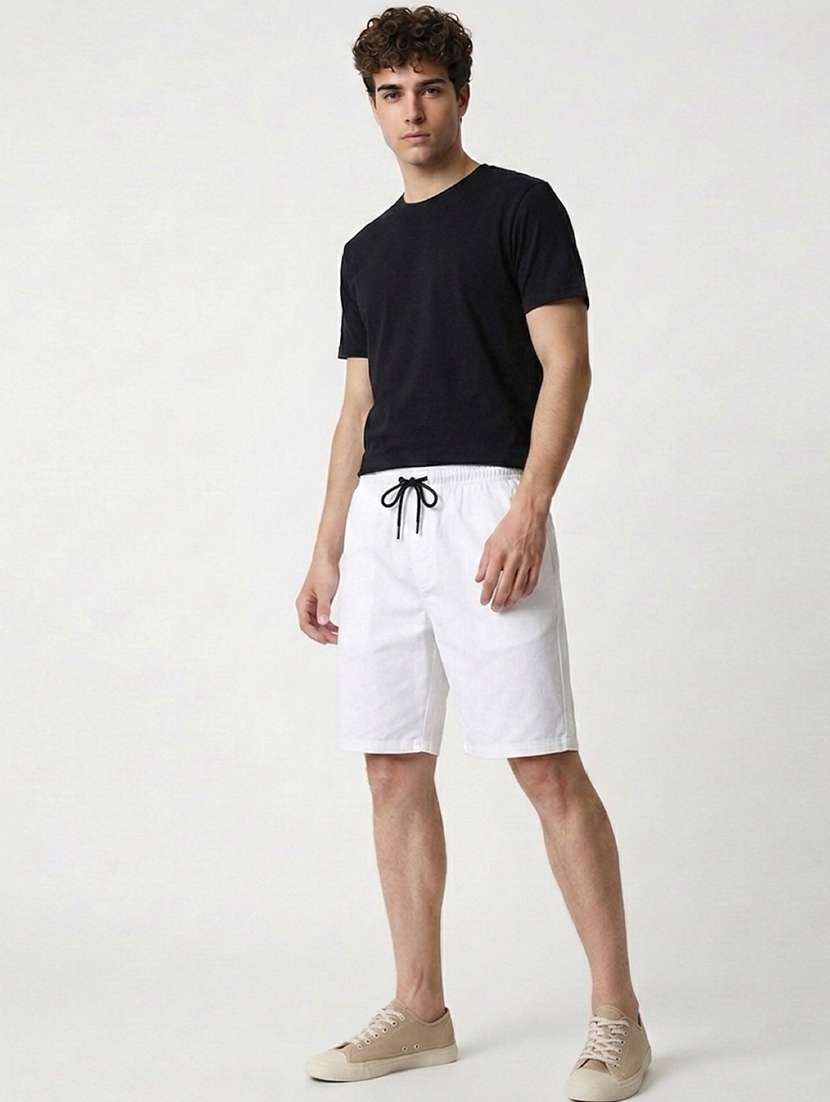 men solid mid rise regular fit shorts - 22518419 -  Standard Image - 3