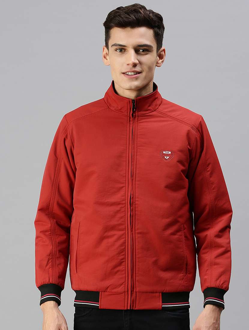 men solid long sleeve insulator bomber jacket