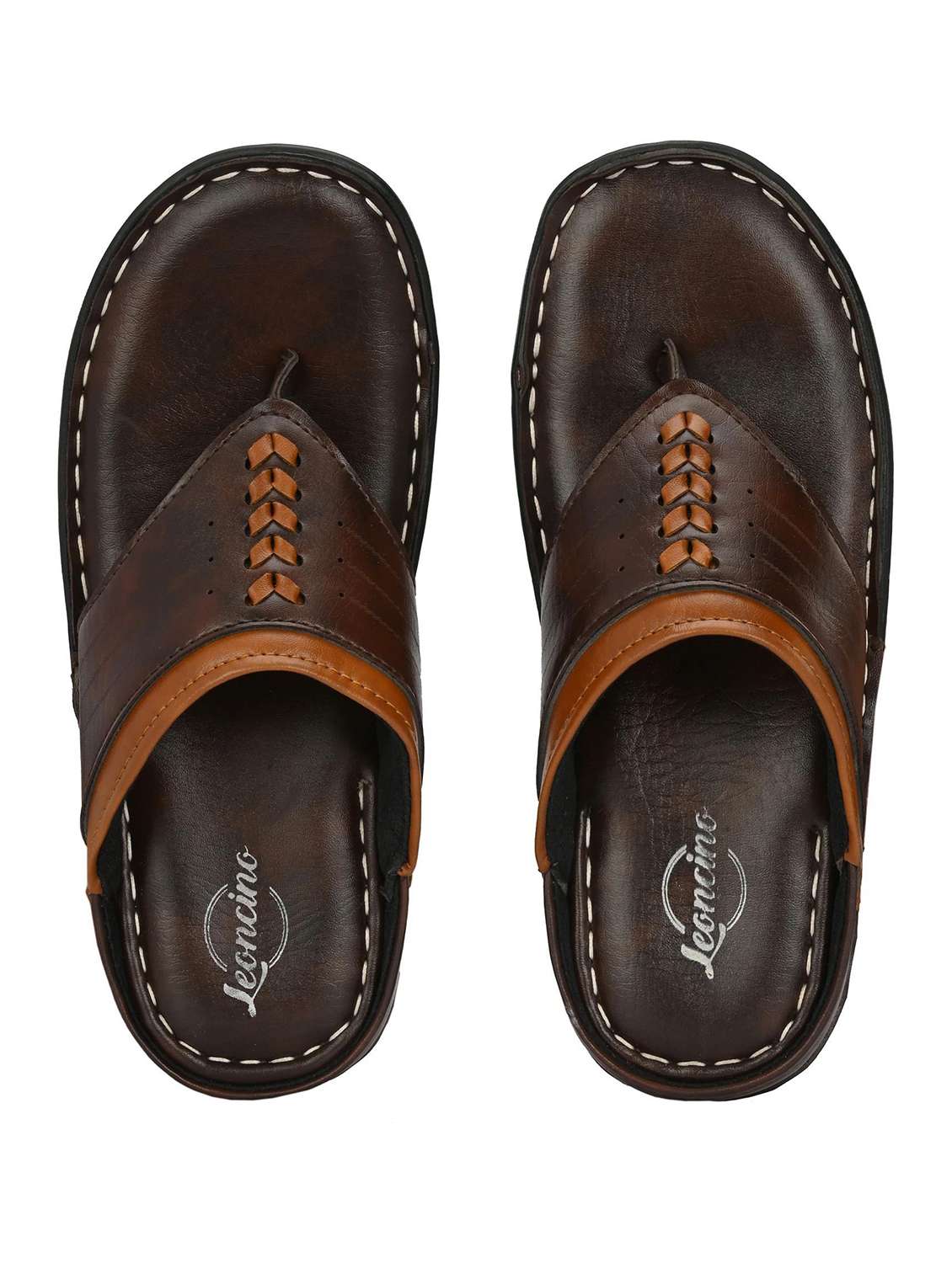 men brown toe seperator sandal - 22518468 -  Standard Image - 3
