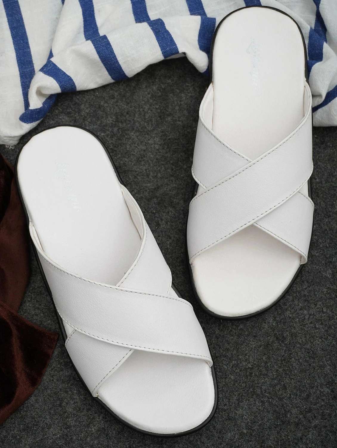 men white slip on sandal