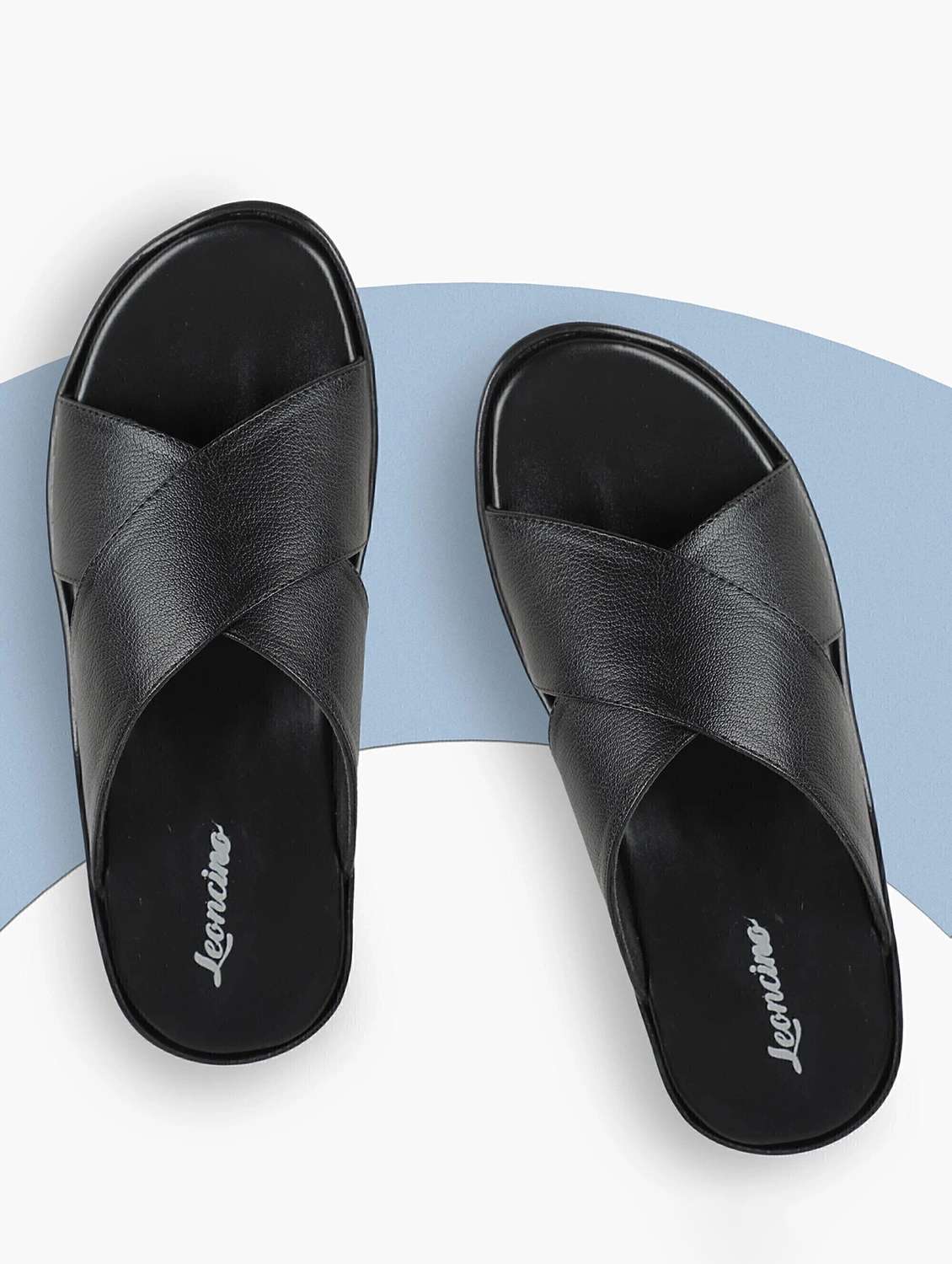 men black slip on sandal