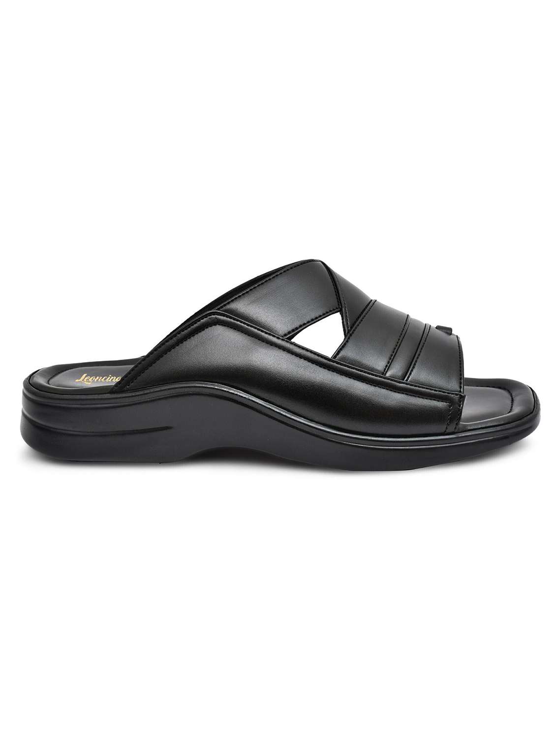 men black slip on sandal - 22518478 -  Standard Image - 3
