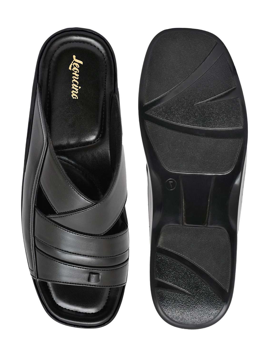 men black slip on sandal - 22518478 -  Standard Image - 5