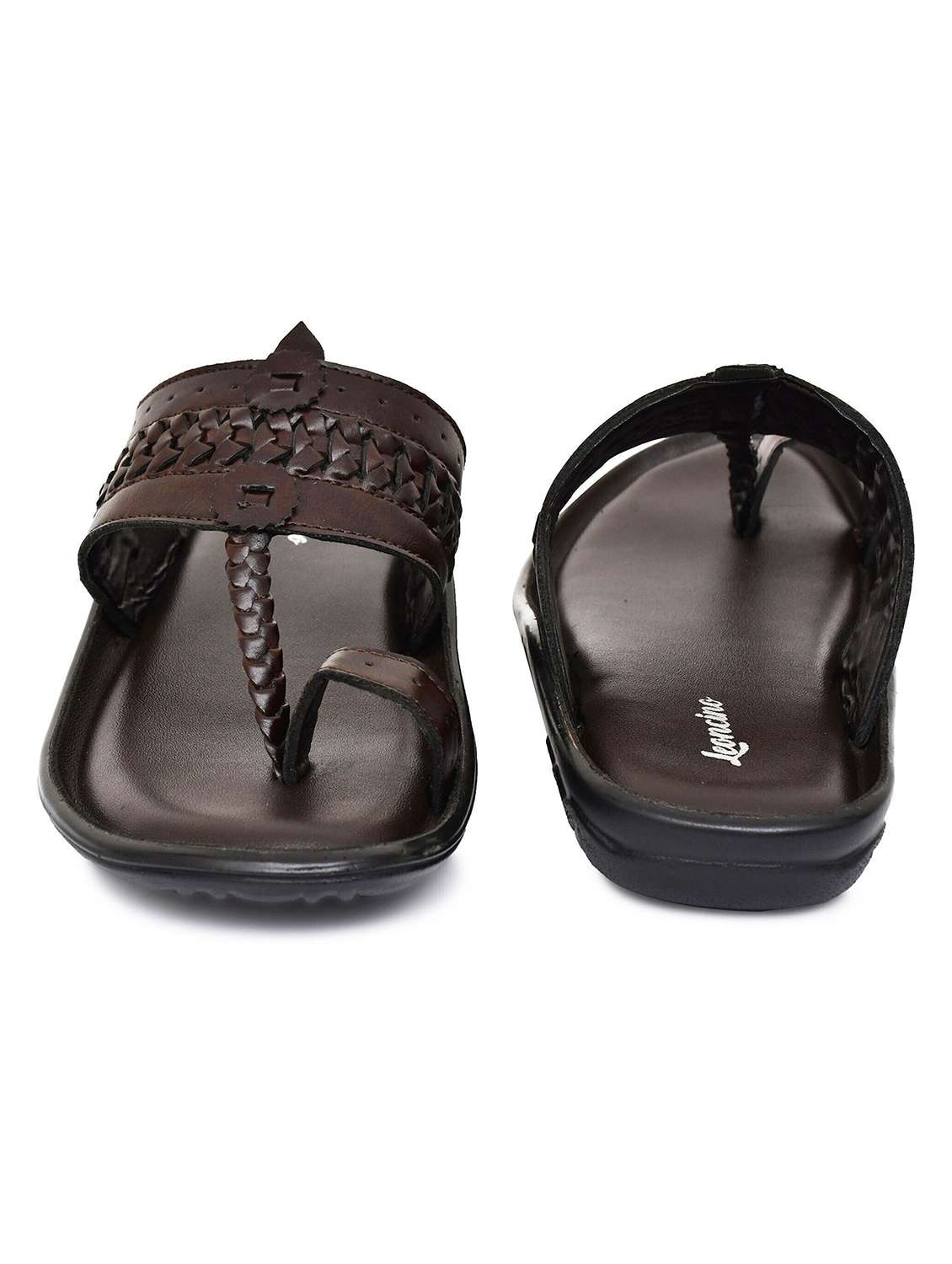men brown one toe kolhapuri - 22518481 -  Standard Image - 3