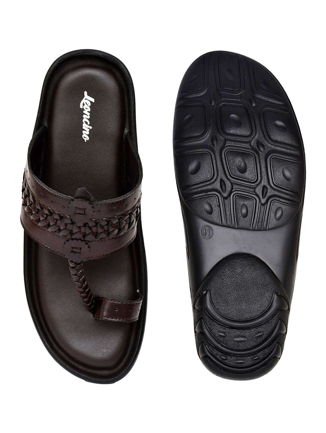 men brown one toe kolhapuri - 22518481 -  Standard Image - 5