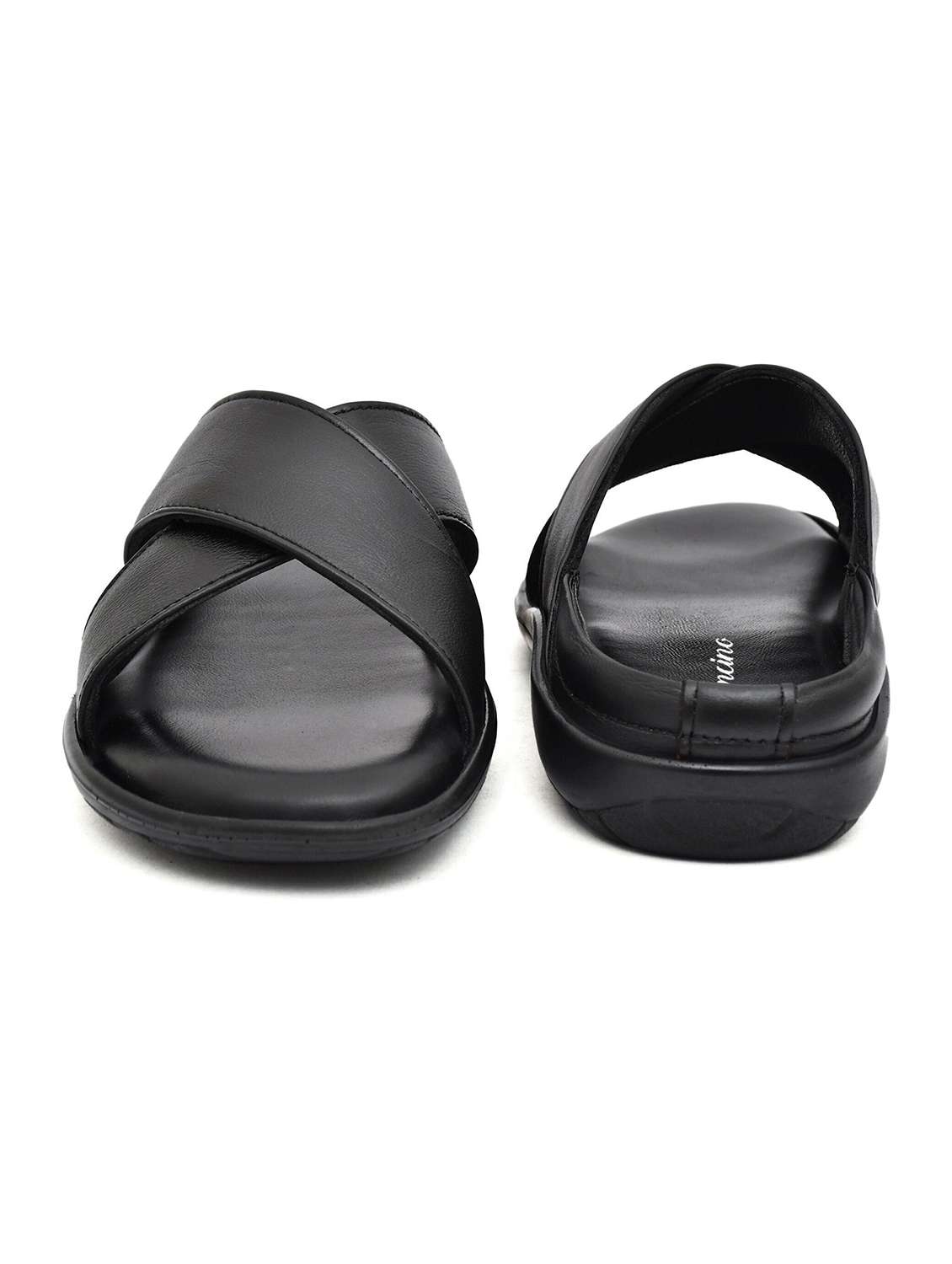 men black slip on sandal - 22518483 -  Standard Image - 3