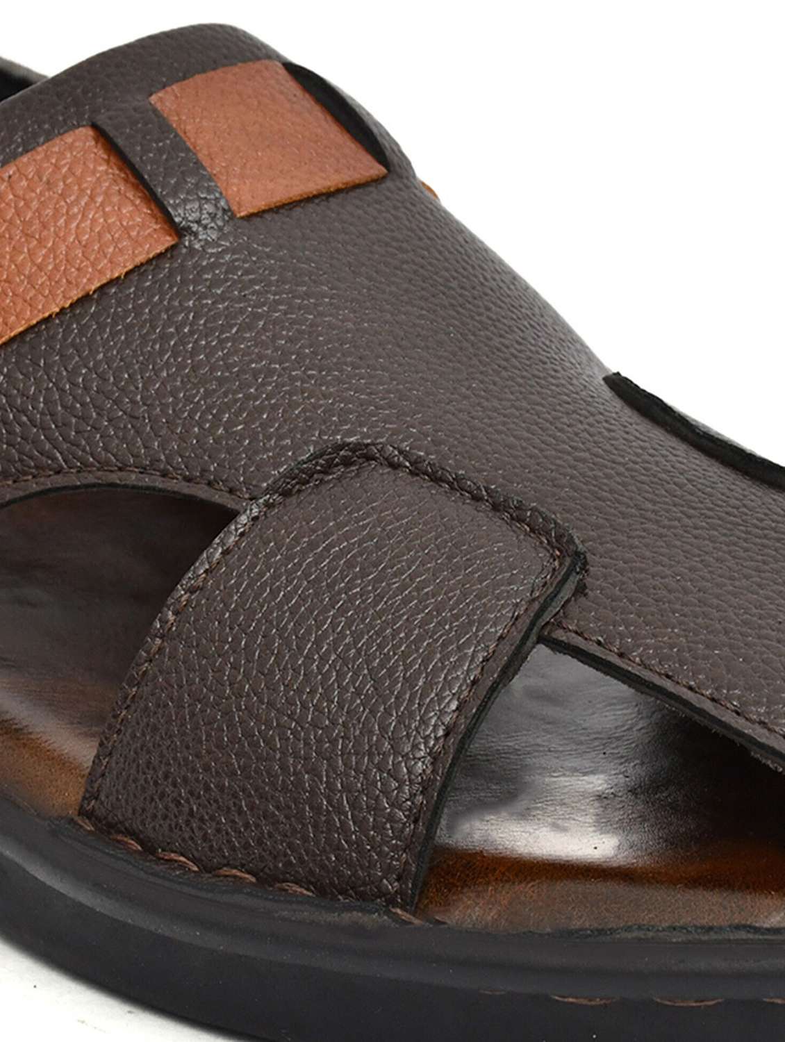 men brown back strap sandal - 22518484 -  Standard Image - 3