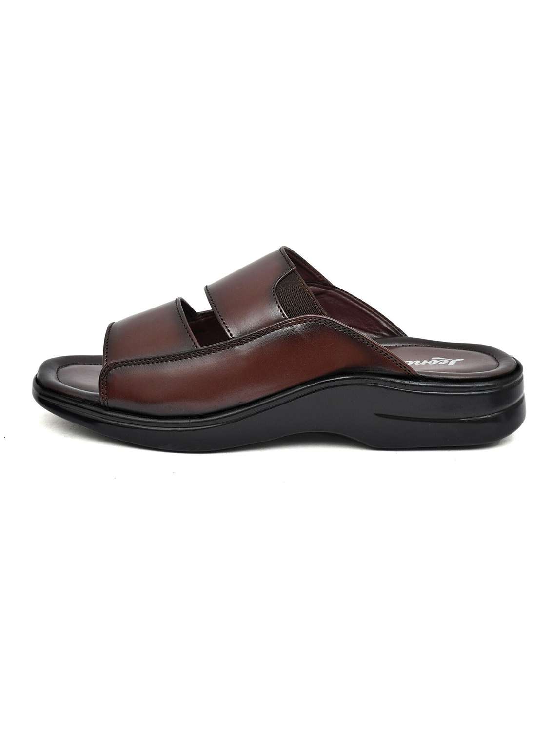 men brown slip on sandal - 22518485 -  Standard Image - 3