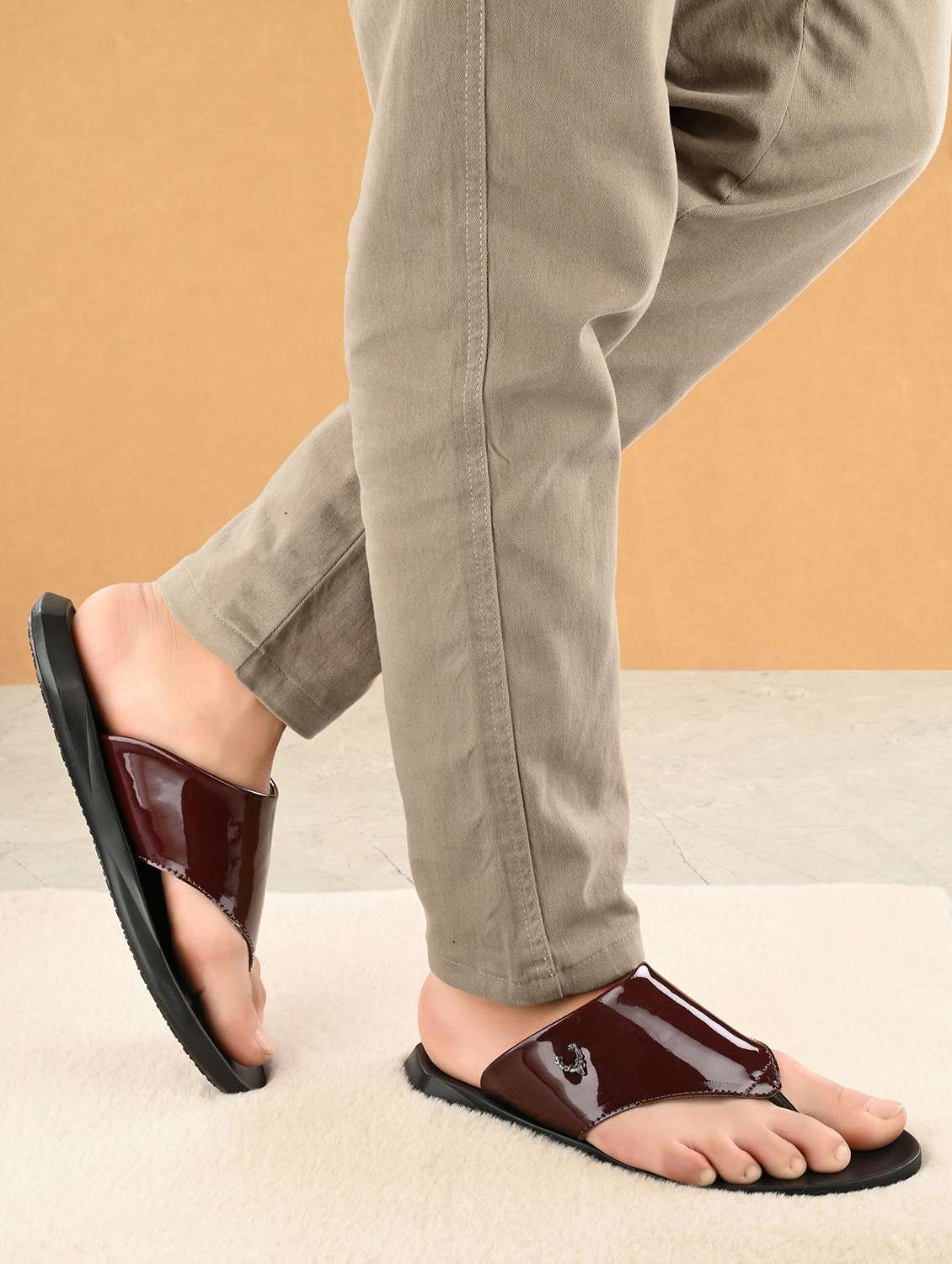 Men Brown Toe Seperator Sandal - 22518487 -  Standard Image - 3