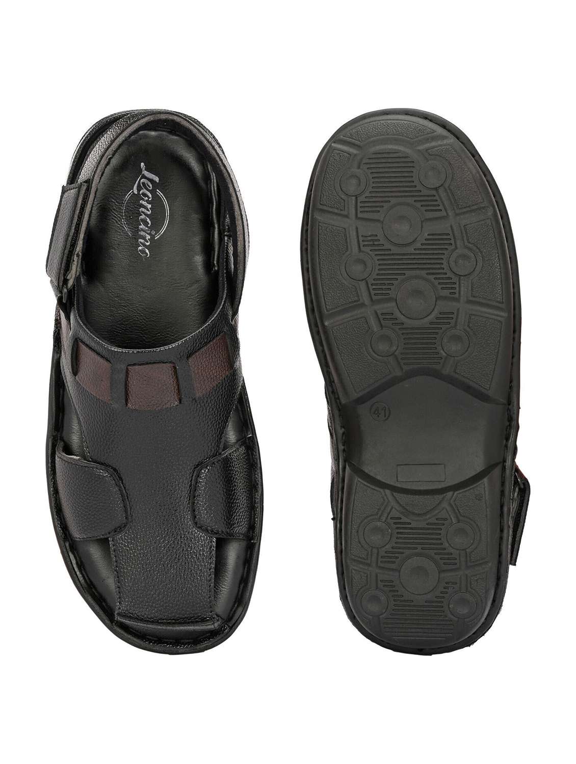 men black back strap sandal - 22518490 -  Standard Image - 3
