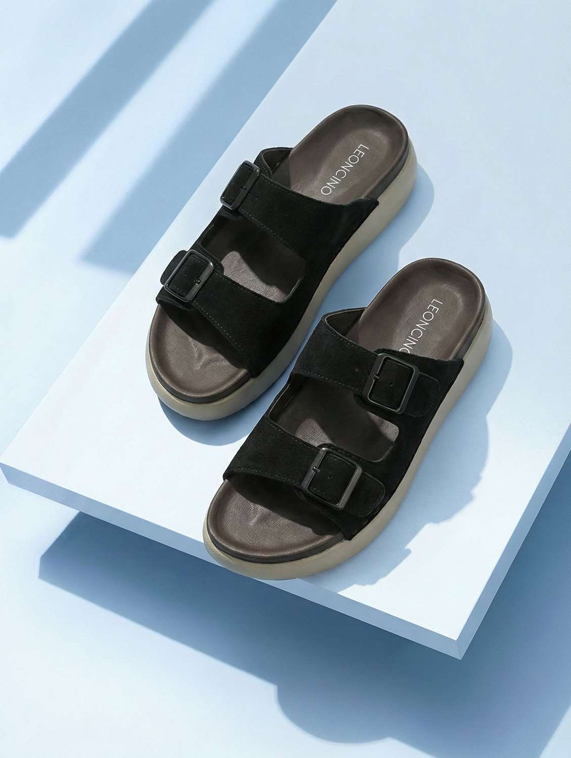 men black slip on sandal