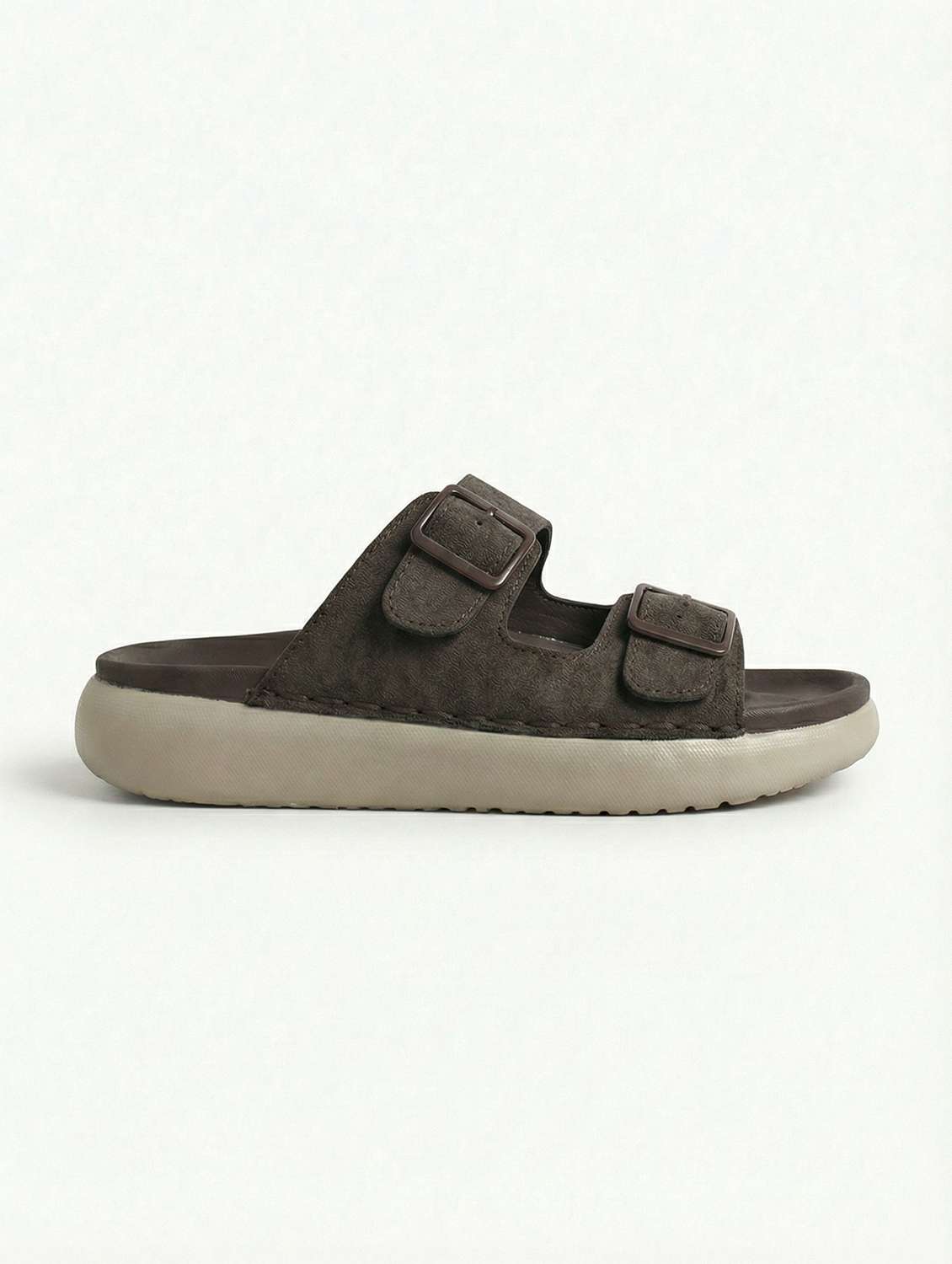 men brown slip on sandal - 22518495 -  Standard Image - 3