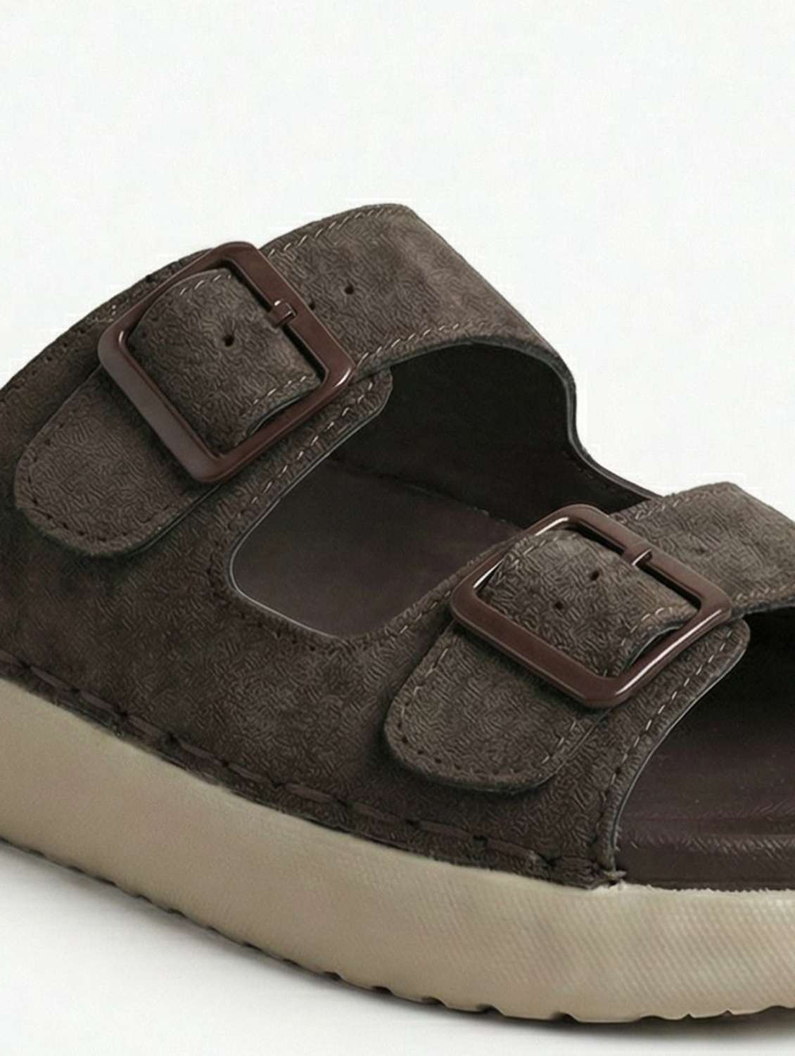men brown slip on sandal - 22518495 -  Standard Image - 5