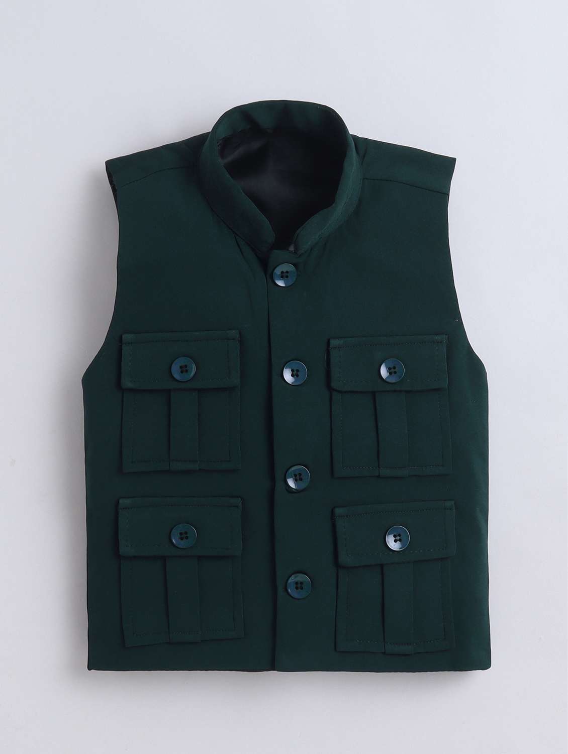 boys solid long sleeve shirt trouser with waistcoat - 22518540 -  Standard Image - 3