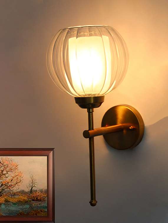 decorative brass wall sconce clear glass wall light