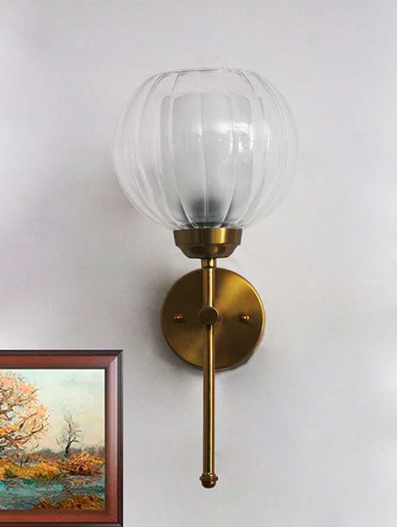 Decorative Brass Wall Sconce Clear Glass Wall Light - 22518581 -  Standard Image - 3