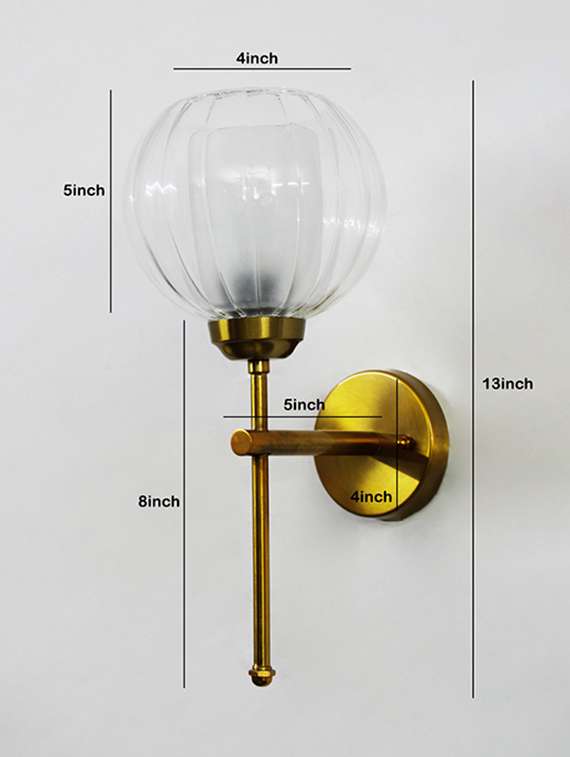Decorative Brass Wall Sconce Clear Glass Wall Light - 22518581 -  Standard Image - 5