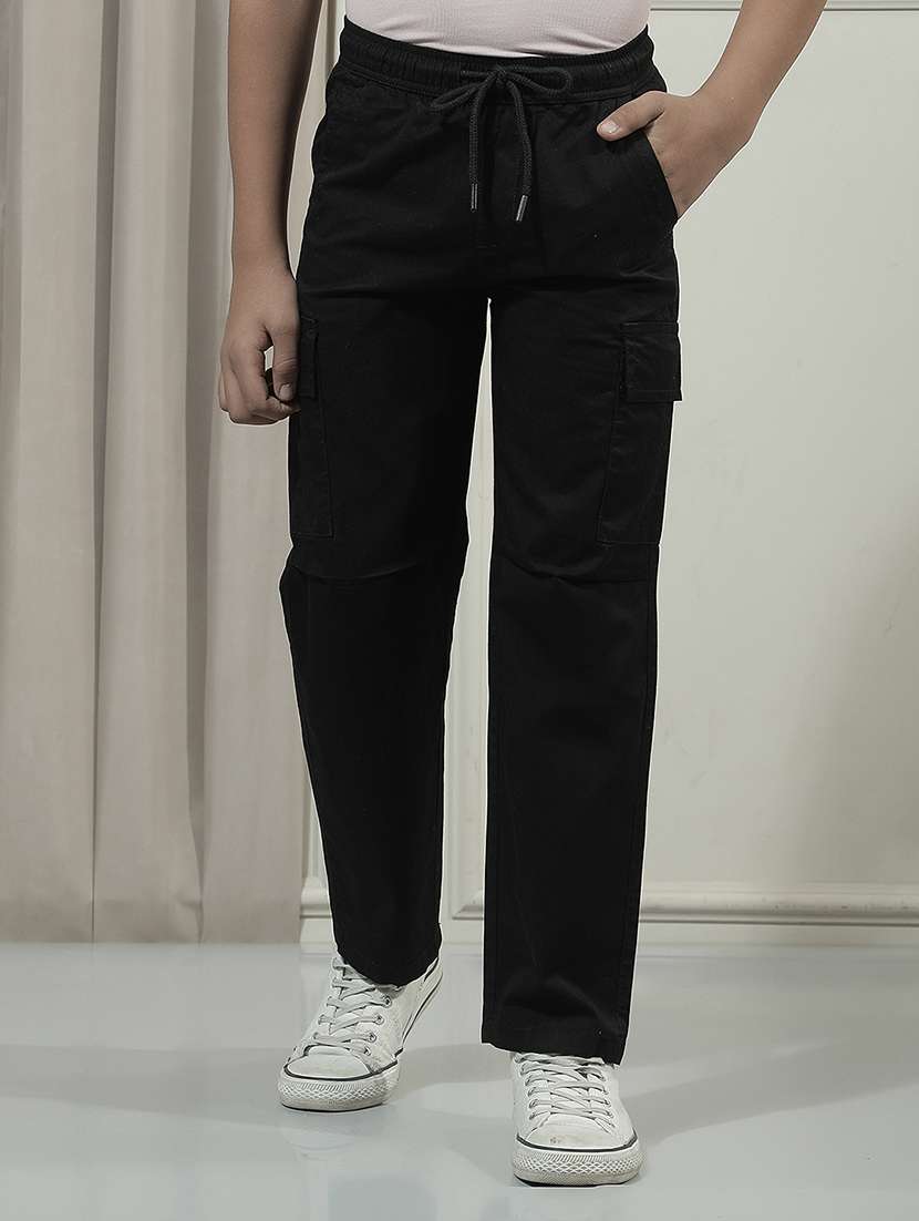 boys solid mid rise cargo pant