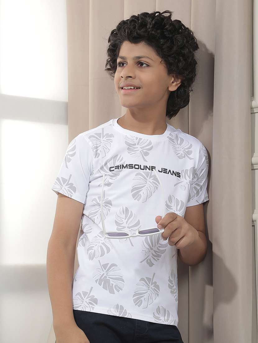 boys printed round neck t-shirt