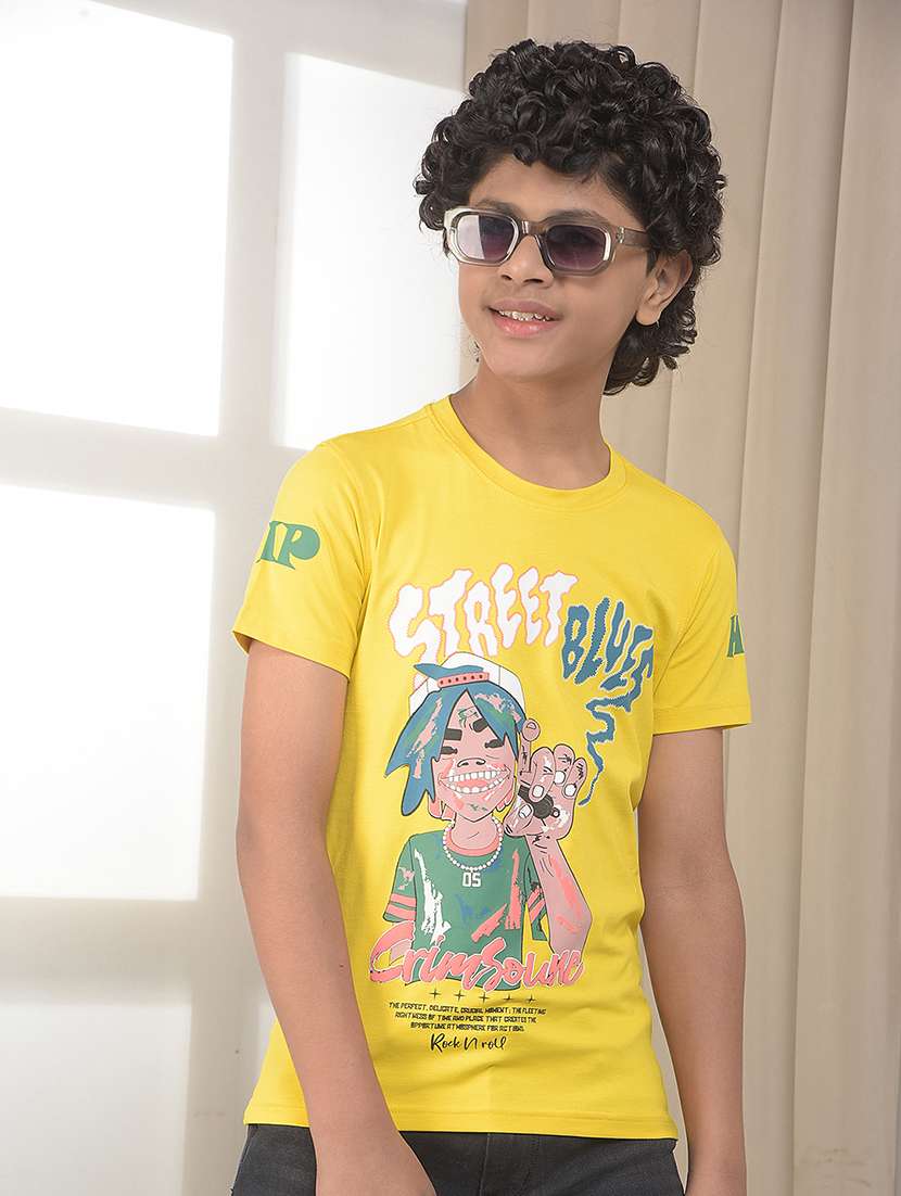 boys printed round neck t-shirt