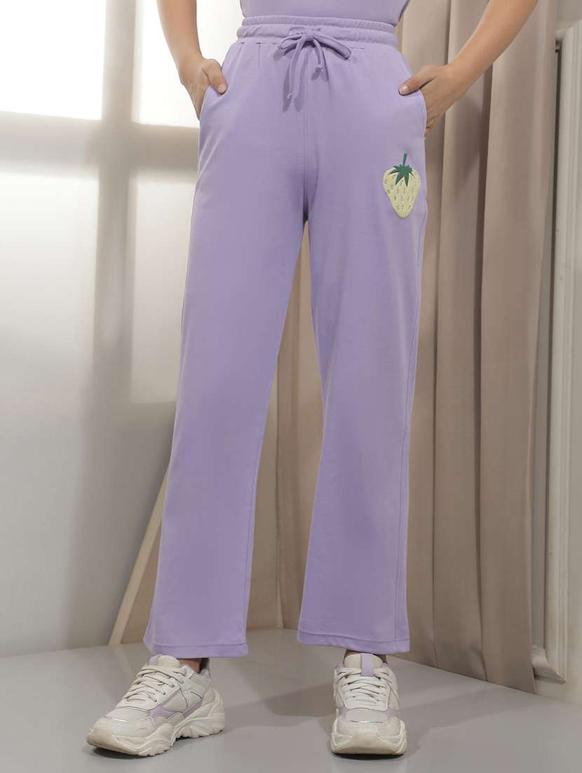 girls placement printed mid rise track pant