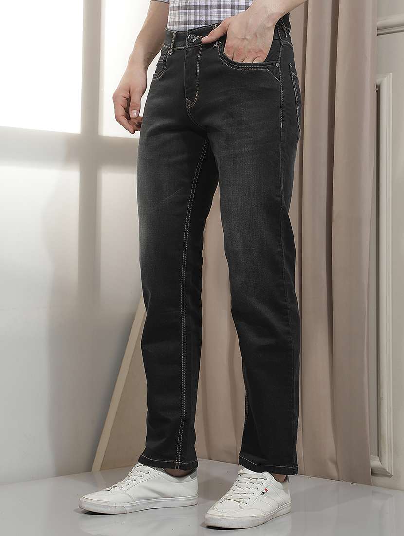 Men Washed Mid Rise Full Length Straight Jeans - 22518718 -  Standard Image - 3