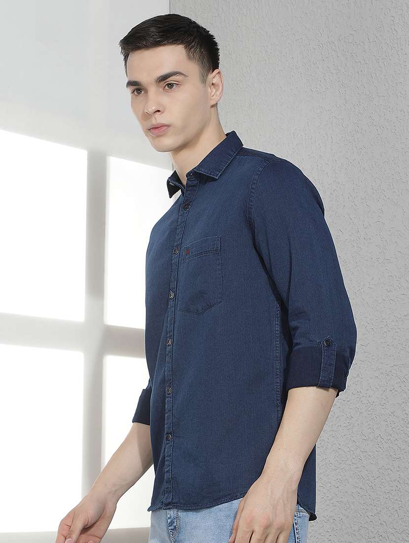 Men Solid Long Sleeve Slim Fit Casual Shirt - 22518758 -  Standard Image - 3