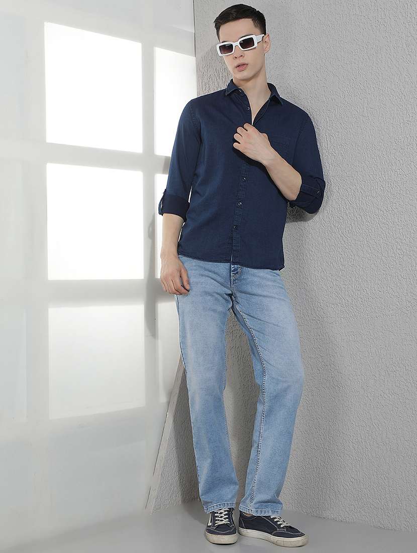 Men Solid Long Sleeve Slim Fit Casual Shirt - 22518758 -  Standard Image - 5