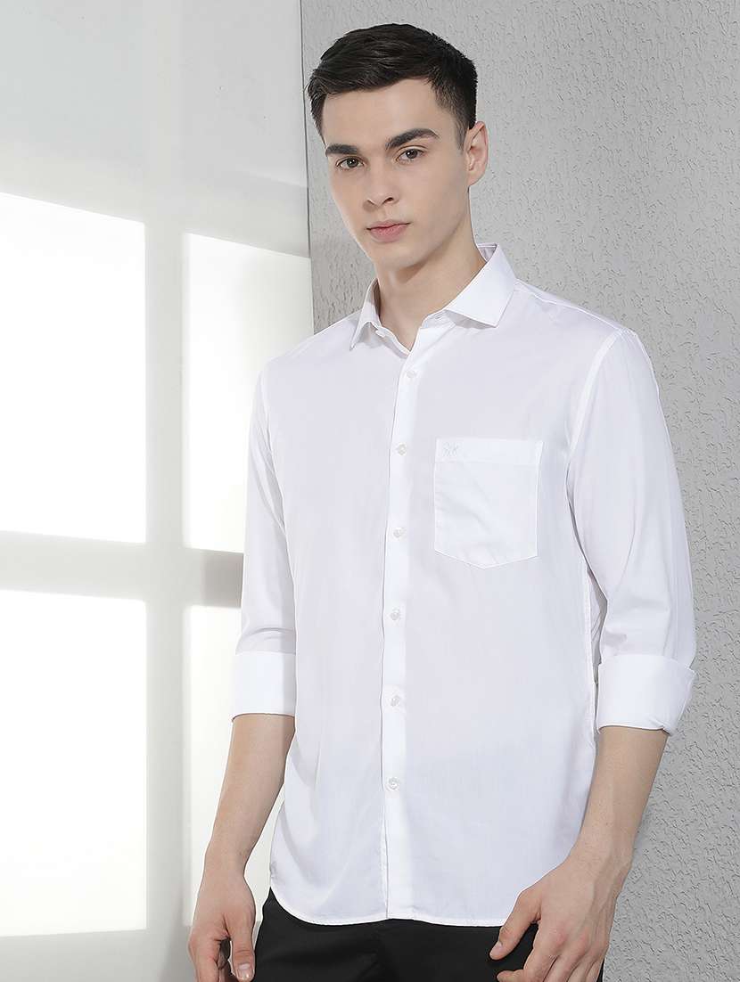 Men Solid Long Sleeve Slim Fit Casual Shirt - 22518759 -  Standard Image - 3
