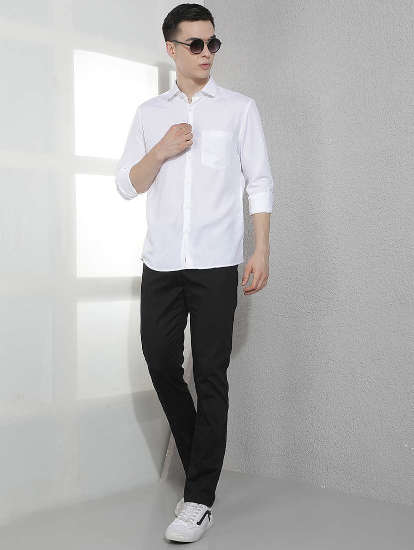 Men Solid Long Sleeve Slim Fit Casual Shirt - 22518759 -  Standard Image - 5