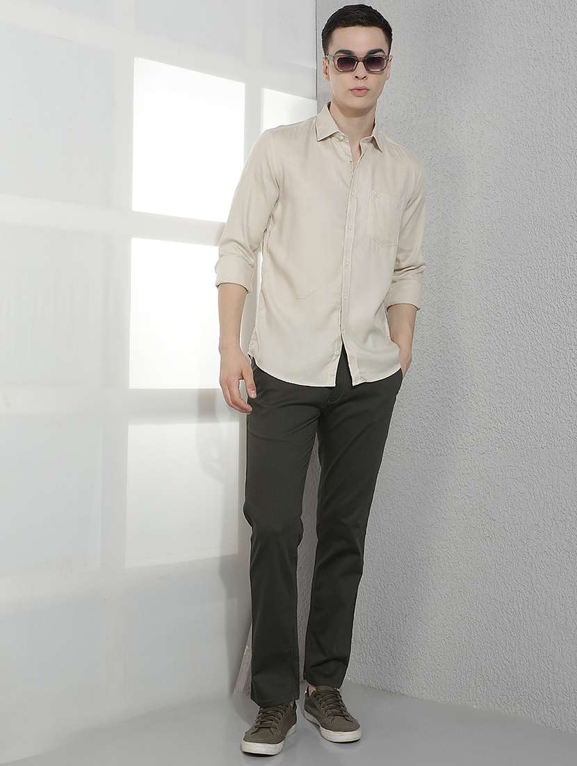 Men Solid Long Sleeve Slim Fit Casual Shirt - 22518770 -  Standard Image - 5