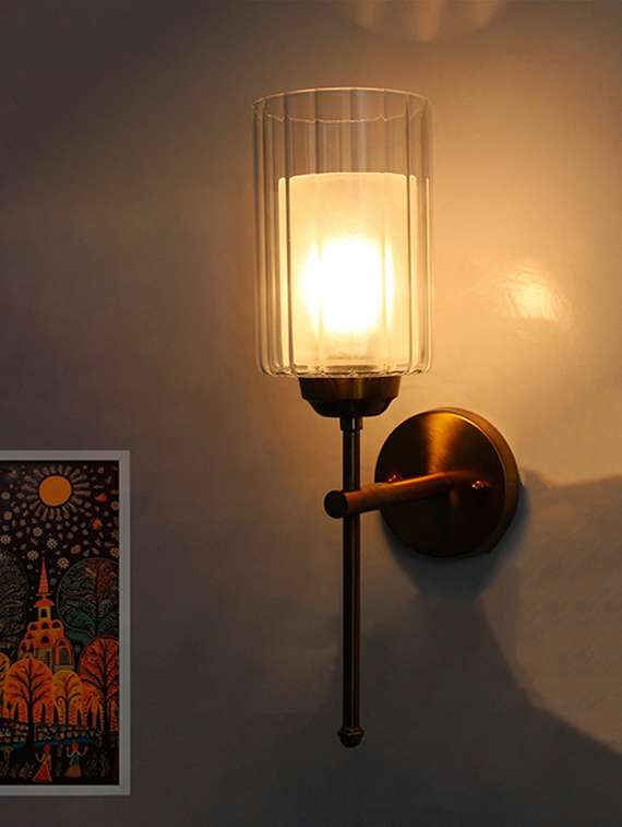 modern brass wall sconce glass shade light fixture