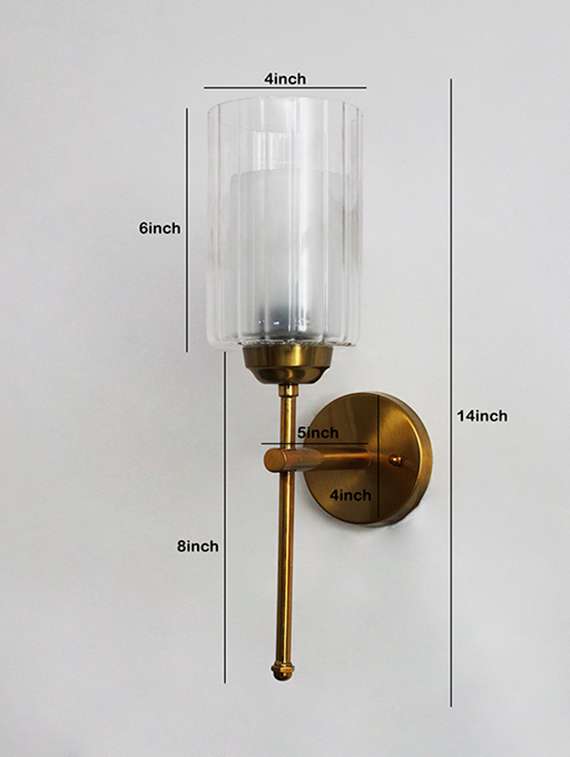 Modern Brass Wall Sconce Glass Shade Light Fixture - 22518979 -  Standard Image - 5