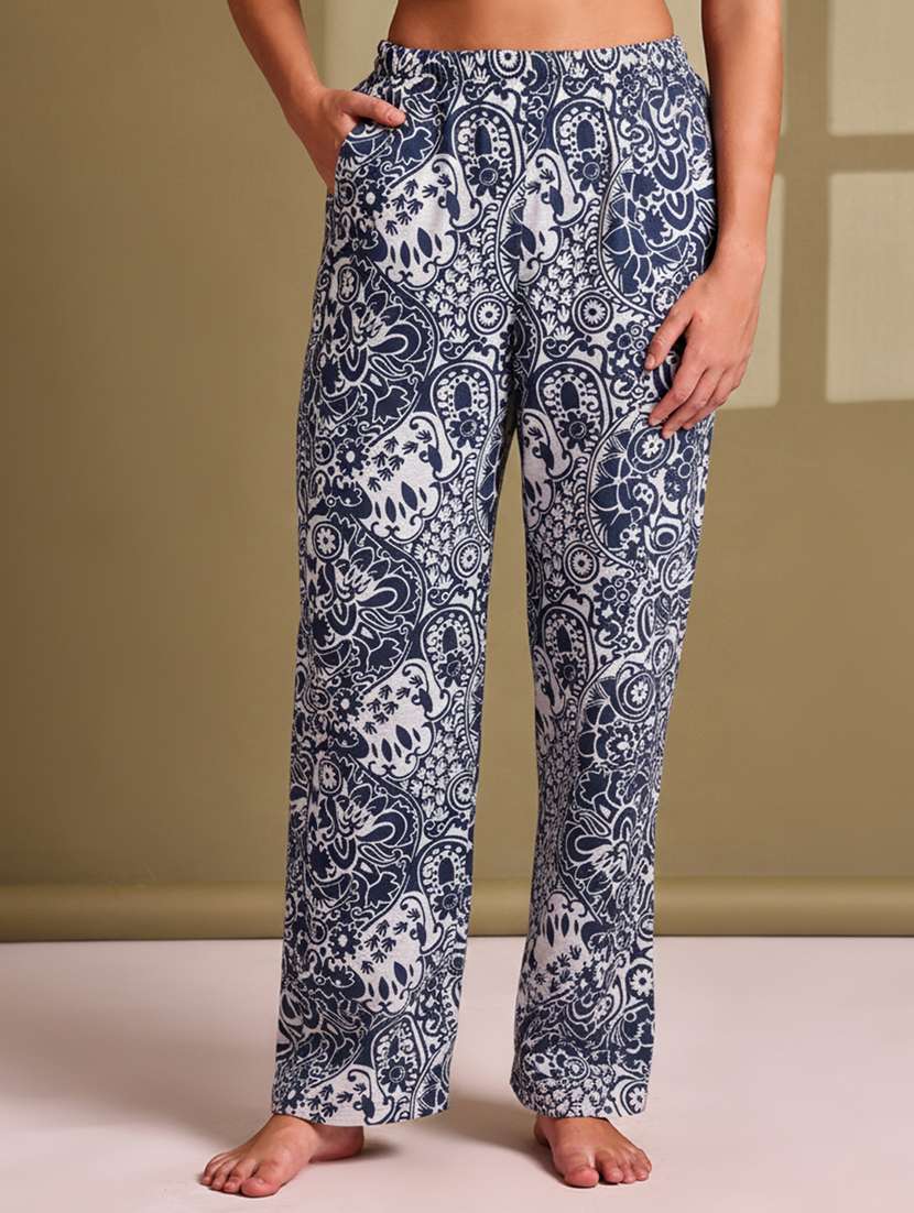 women printed mid rise pajama