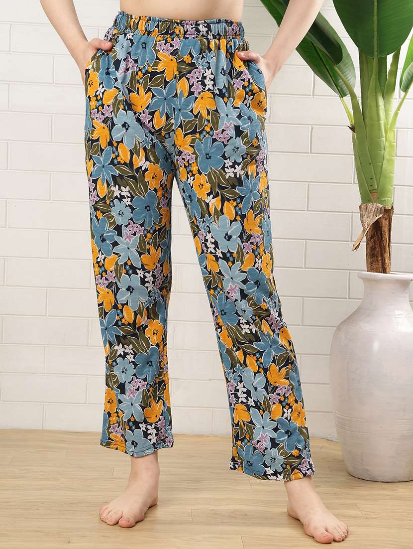 women printed mid rise pajama