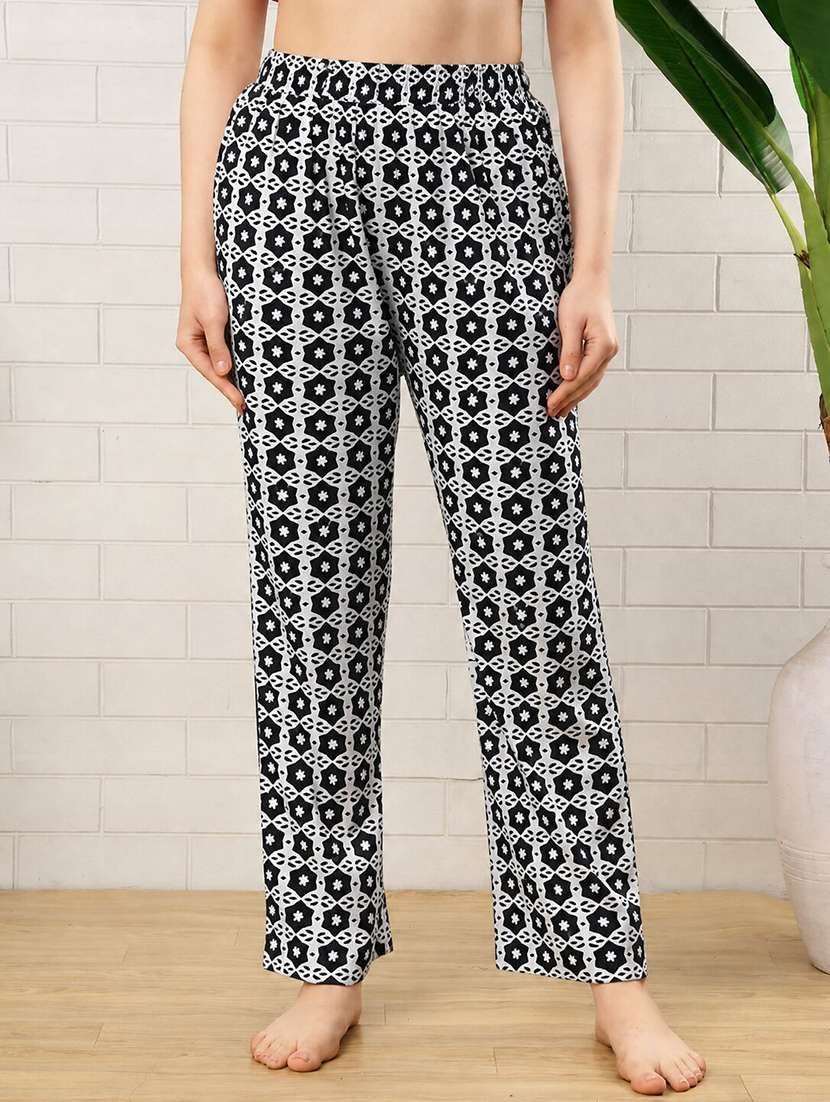 women printed mid rise pajama