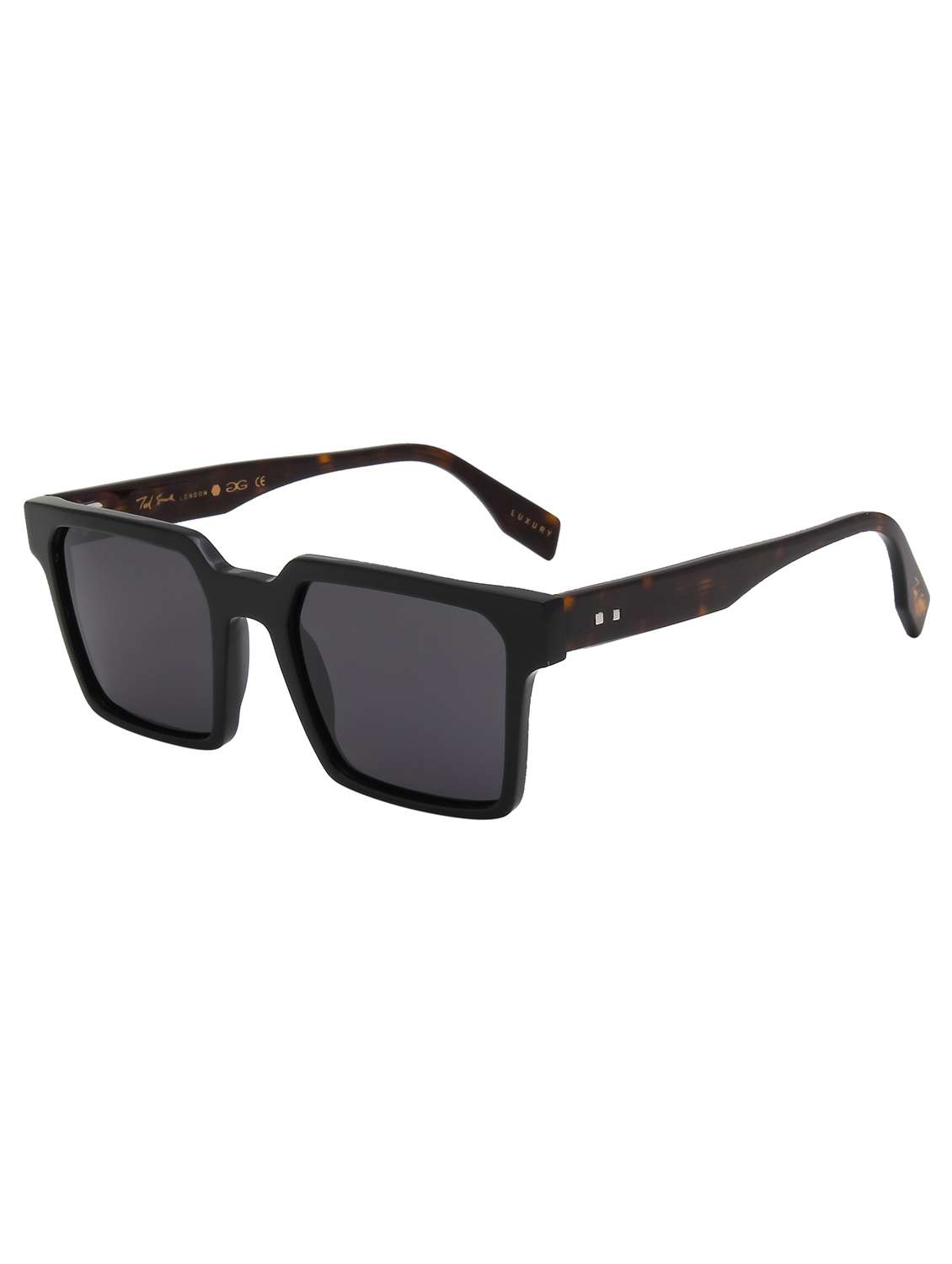 ted smith unisex black aesthetic square luxury acetate sunglasses with polarised lens - 22519064 -  Standard Image - 3