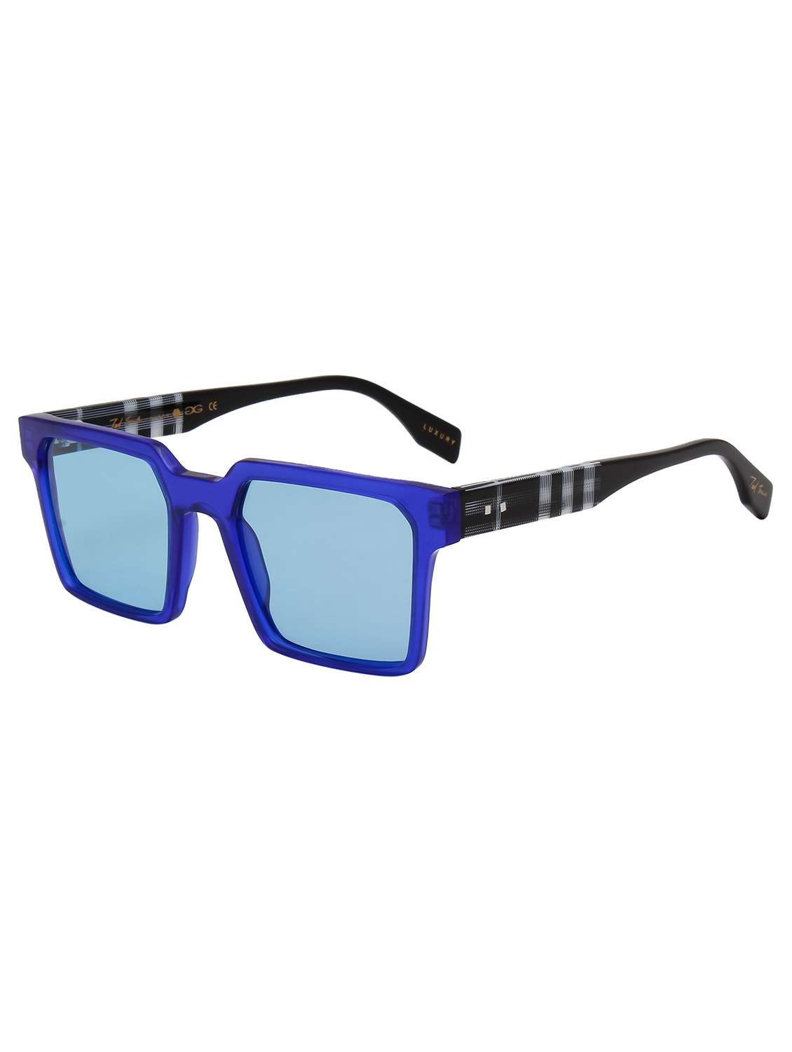 ted smith unisex blue aesthetic square premium acetate sunglasses with polarised lens - 22519065 -  Standard Image - 3